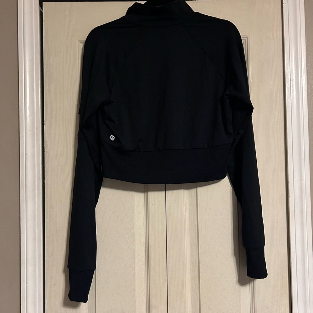 Fabletics Black Zip-Up Cropped Jacket - image 4